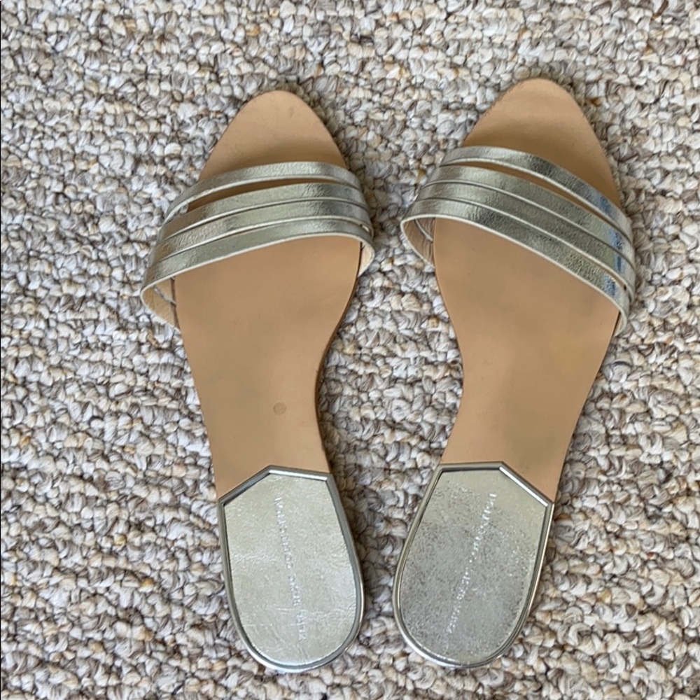 Zara silver slides sandals
